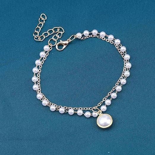 Layered Pearl Hand Chain Bracelet