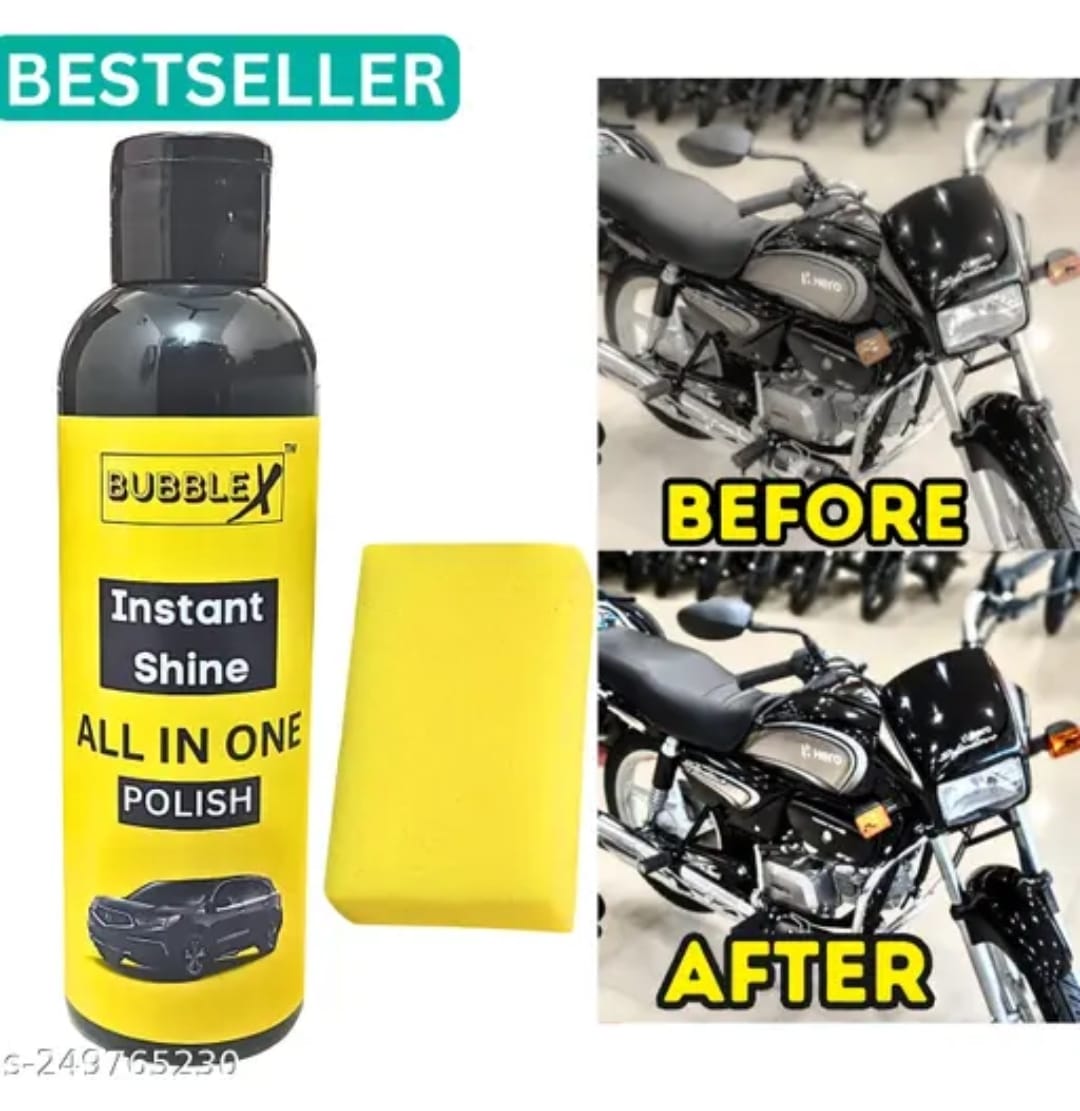 Bubblex All-in-One Car & Bike Polish | Instant Shine Liquid Cleaner – 200ml